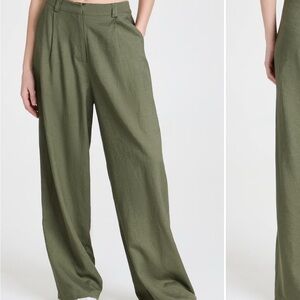 Olive Green Women's Wide-Leg Pants
